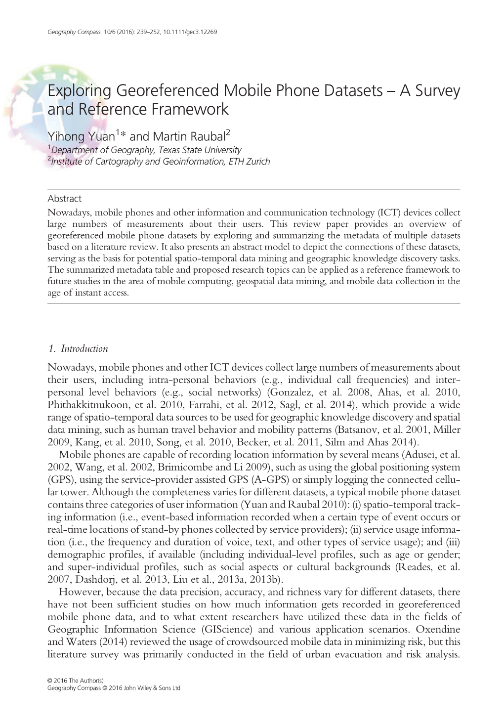 Exploring Georeferenced Mobile Phone Datasets – a Survey and Reference Framework