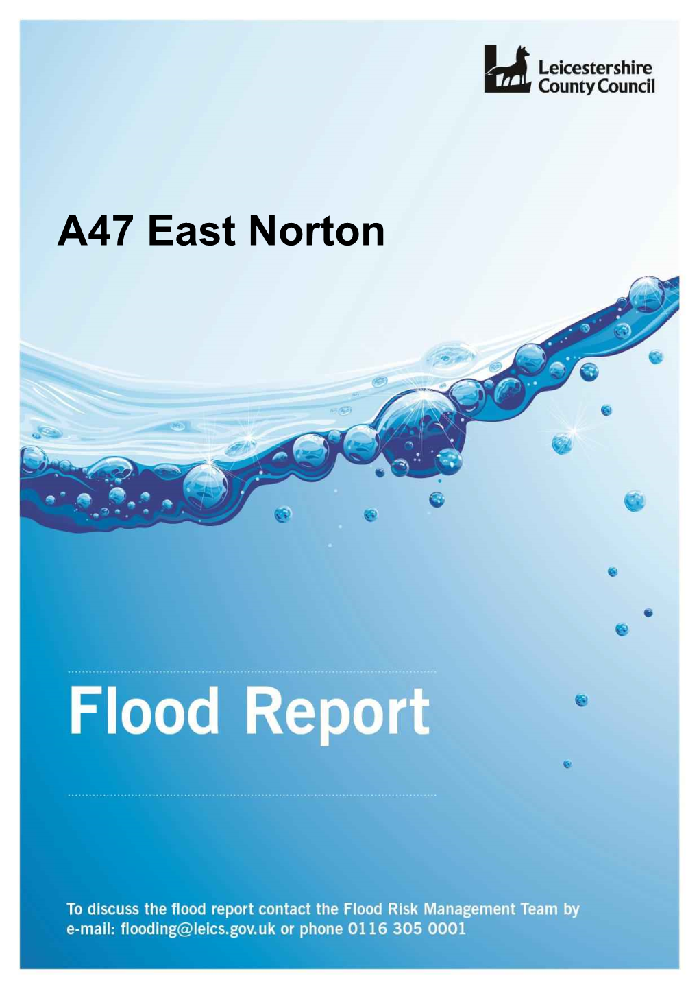 A47 East Norton DETAILED FLOOD INVESTIGATION