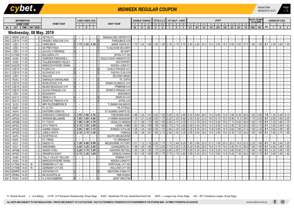 Midweek Regular Coupon 06/05/2019 10:27 1 / 5