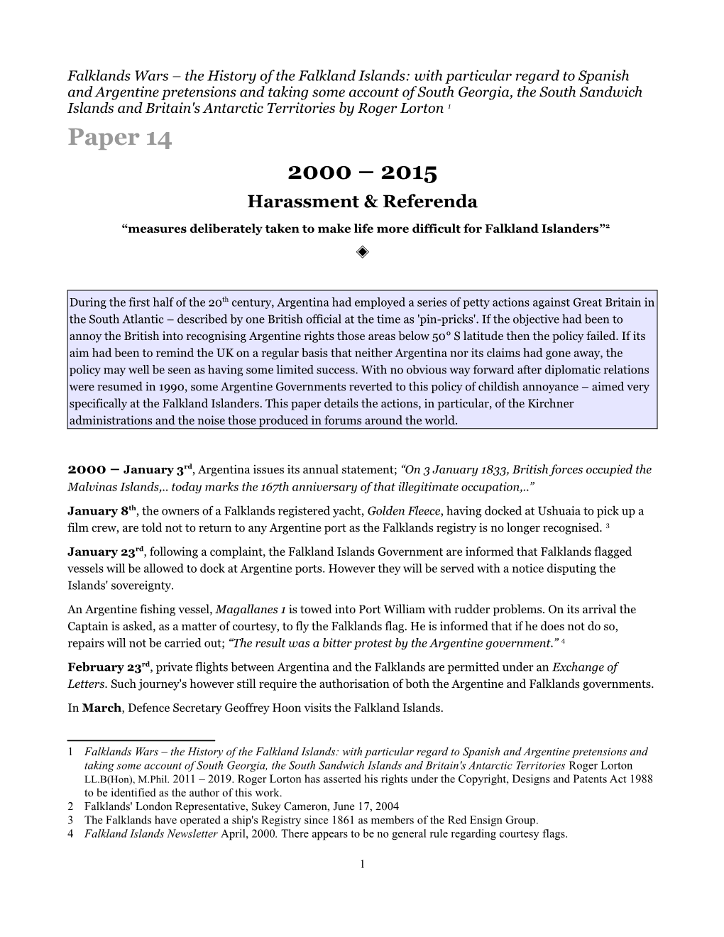 Paper 14 2000 – 2015 Harassment & Referenda