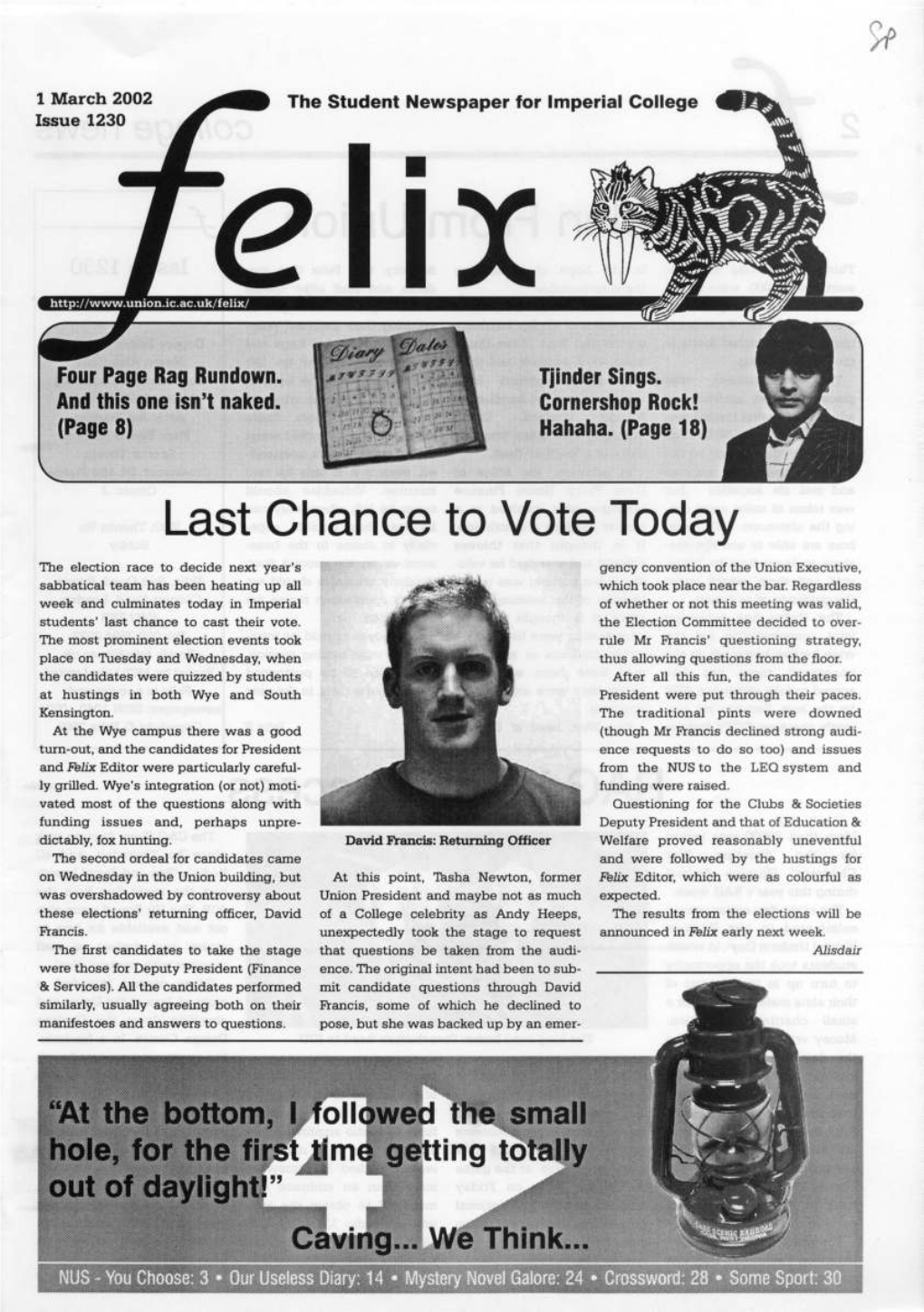 Felix Issue 1223, 2002