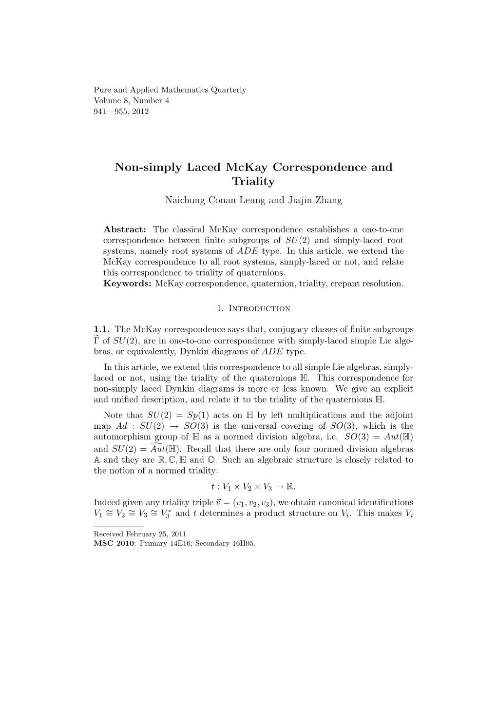 Non-Simply Laced Mckay Correspondence and Triality Naichung Conan Leung and Jiajin Zhang