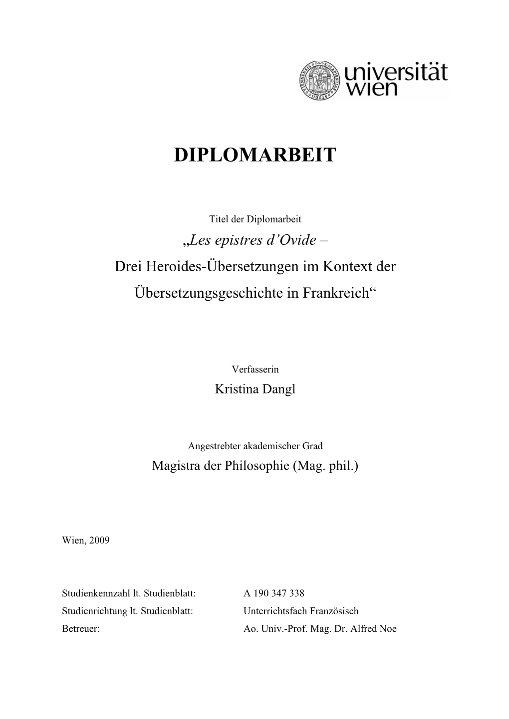 Les Epistres D'ovide – Drei Heroides-Übersetzungen Im Kontext