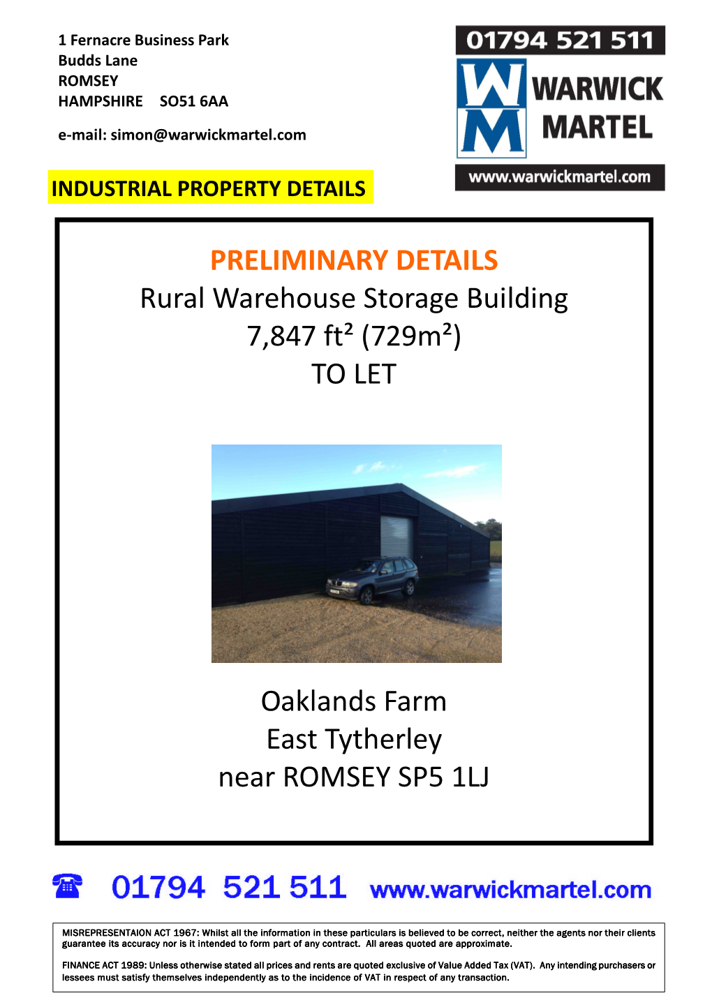 757 Oaklands Farm Warehouse