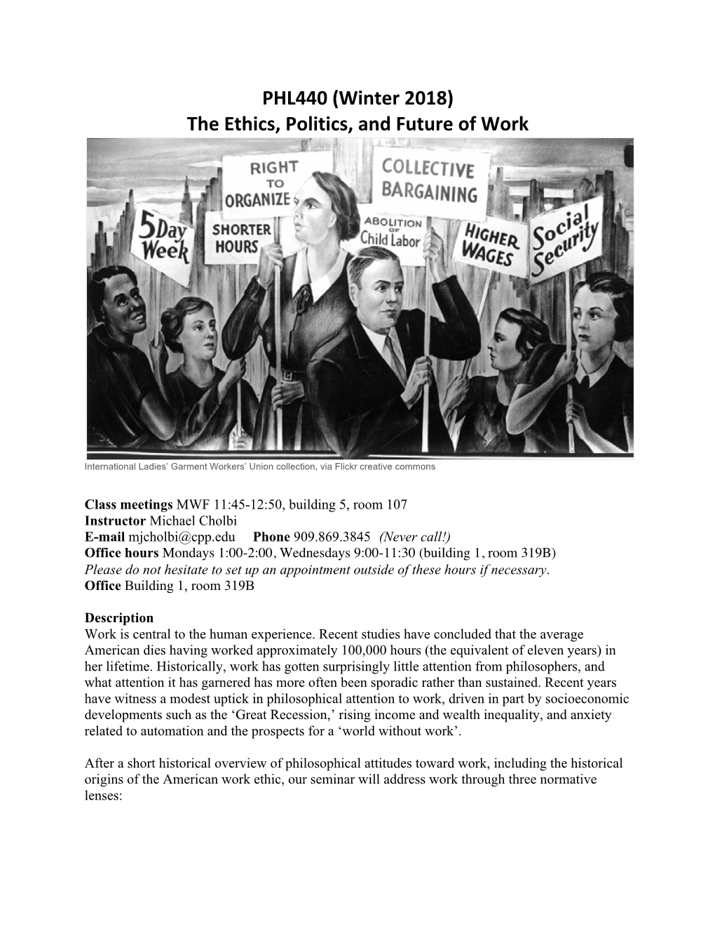 The Ethics, Politics, and Future of Work