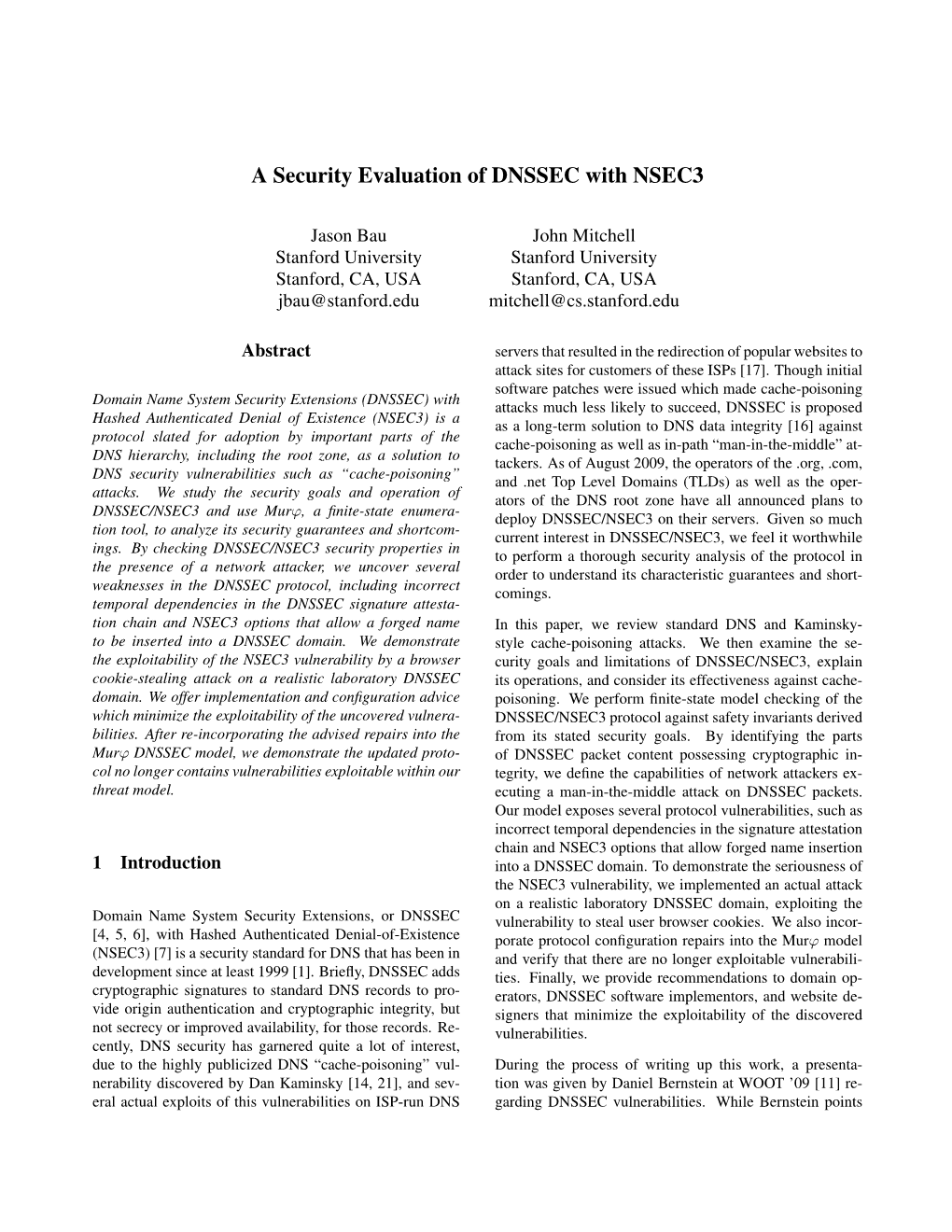 A Security Evaluation of DNSSEC with NSEC3