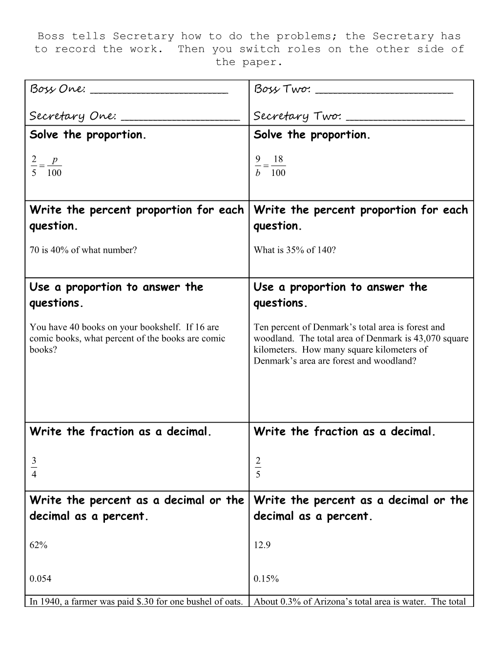 Boss Tells Secretary How to Do the Problems; the Secretary Has to Record the Work