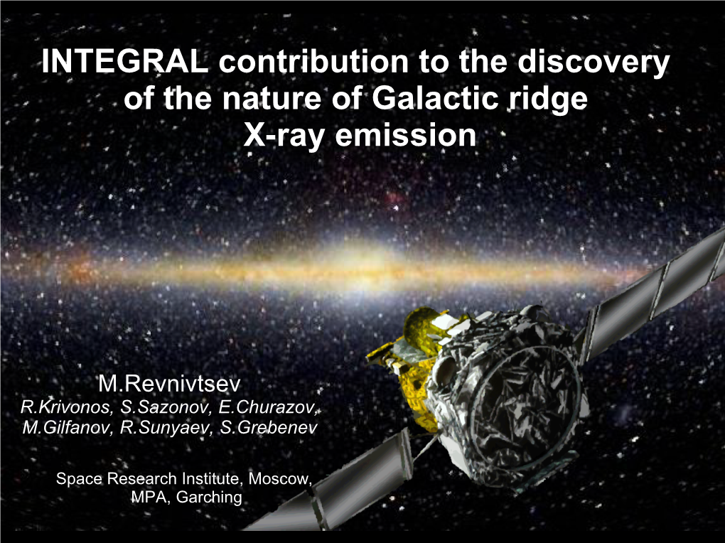 INTEGRAL Contribution to the Discovery of the Nature of Galactic Ridge X-Ray Emission