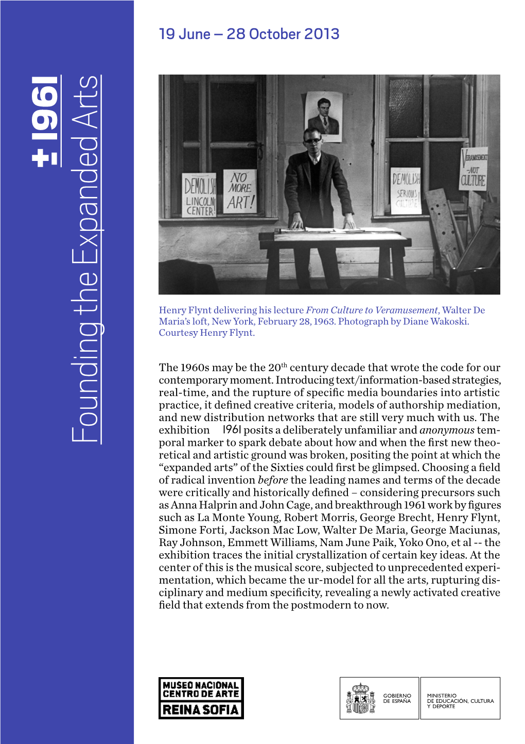 Brochure of ± I96I Founding the Expanded Arts