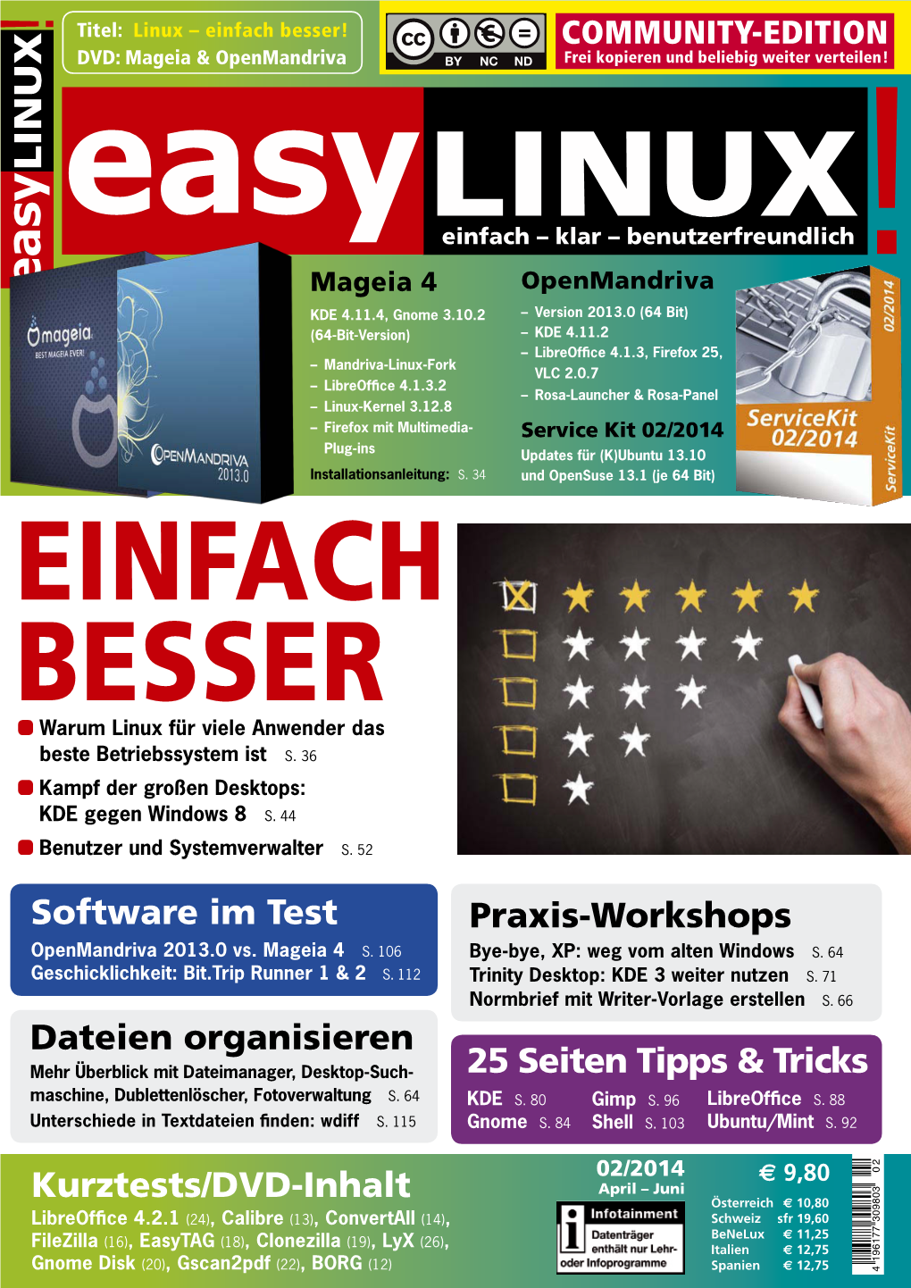 Easytag (18), Clonezilla (19), Lyx (26), Italien € 12,75 € 196177 309803 Gnome Disk (20), Gscan2pdf (22), BORG (12) Spanien 12,75 4 Easylinux! Editorial