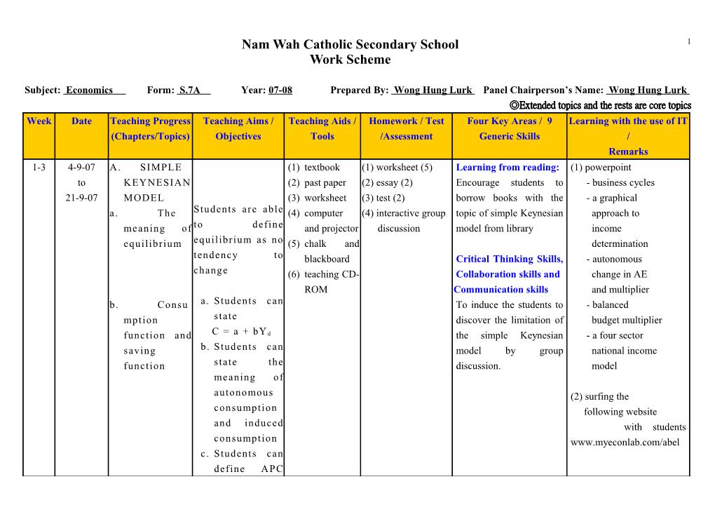 Nam Wah Catholic Secondary School