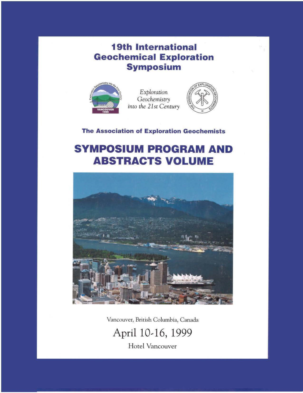 SYMPOSIUM PROGRAM and ABSTRACTS VOLUME April10