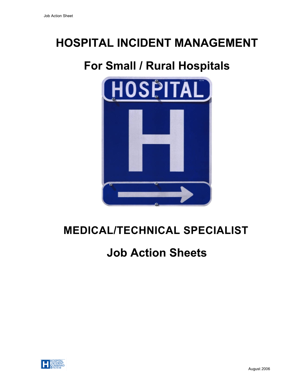 Medical-Technical Specialist Job Action Sheets