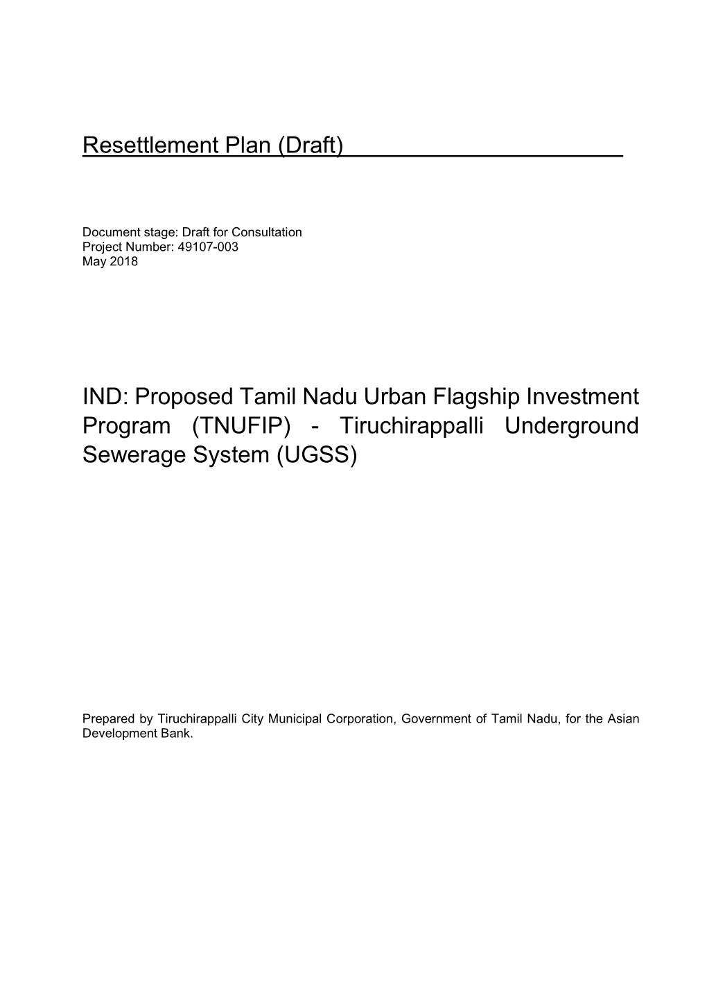 Resettlement Plan (Draft)