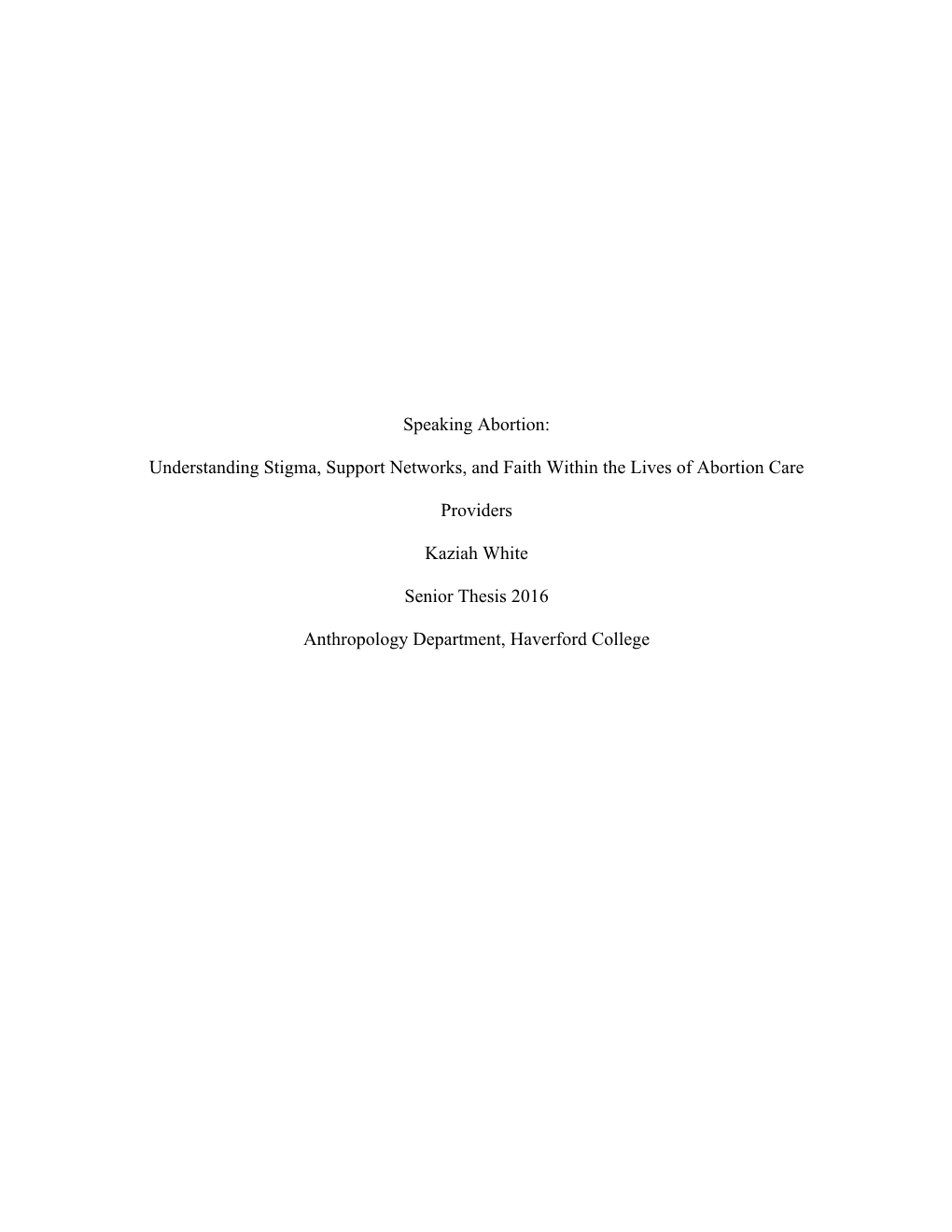 Speaking Abortion: Understanding Stigma, Support Networks, And