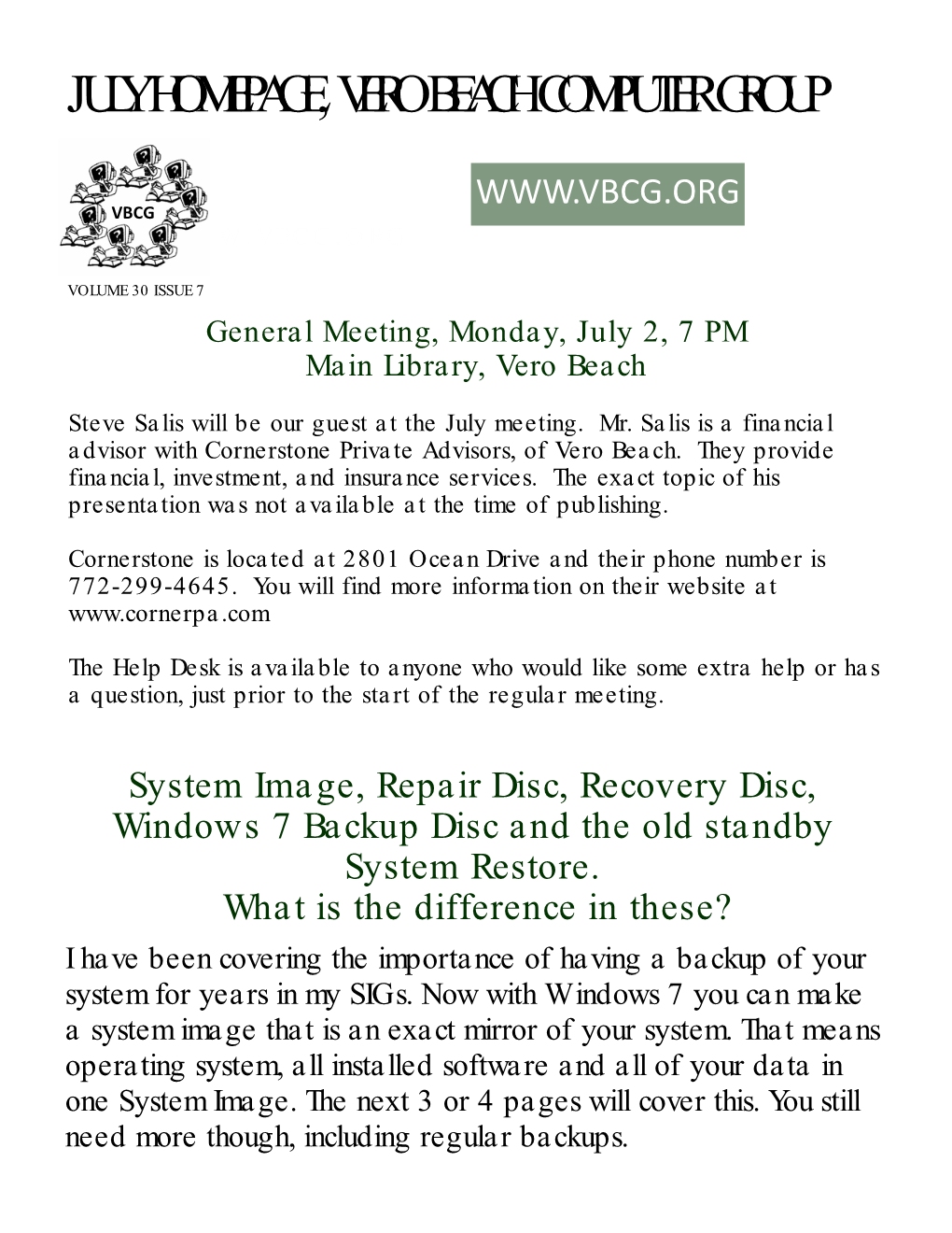 System Recovery Discs