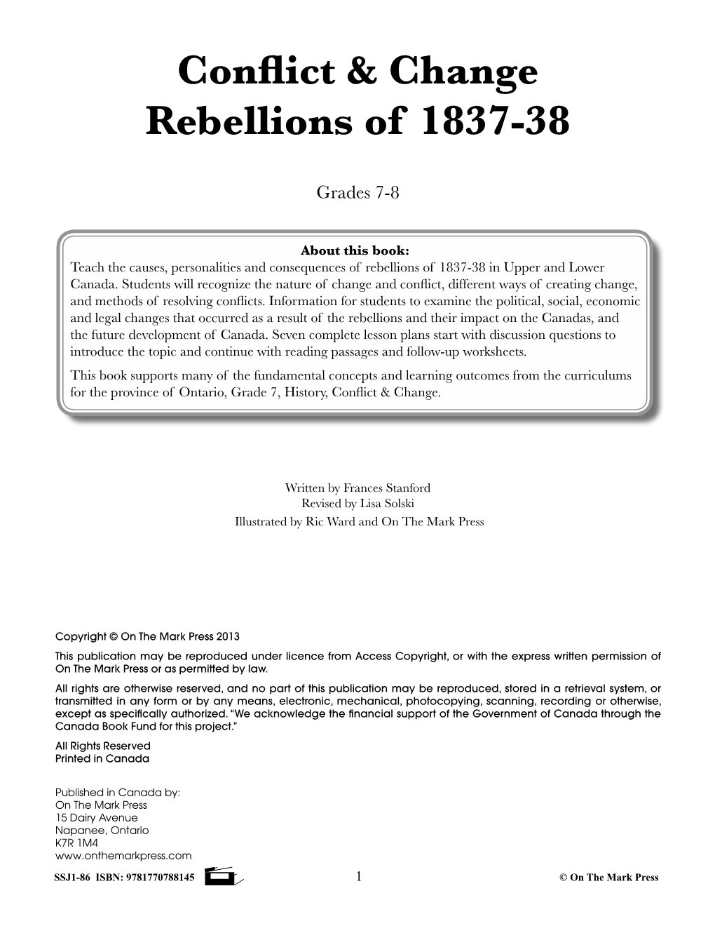 Conflict & Change Rebellions of 1837-38