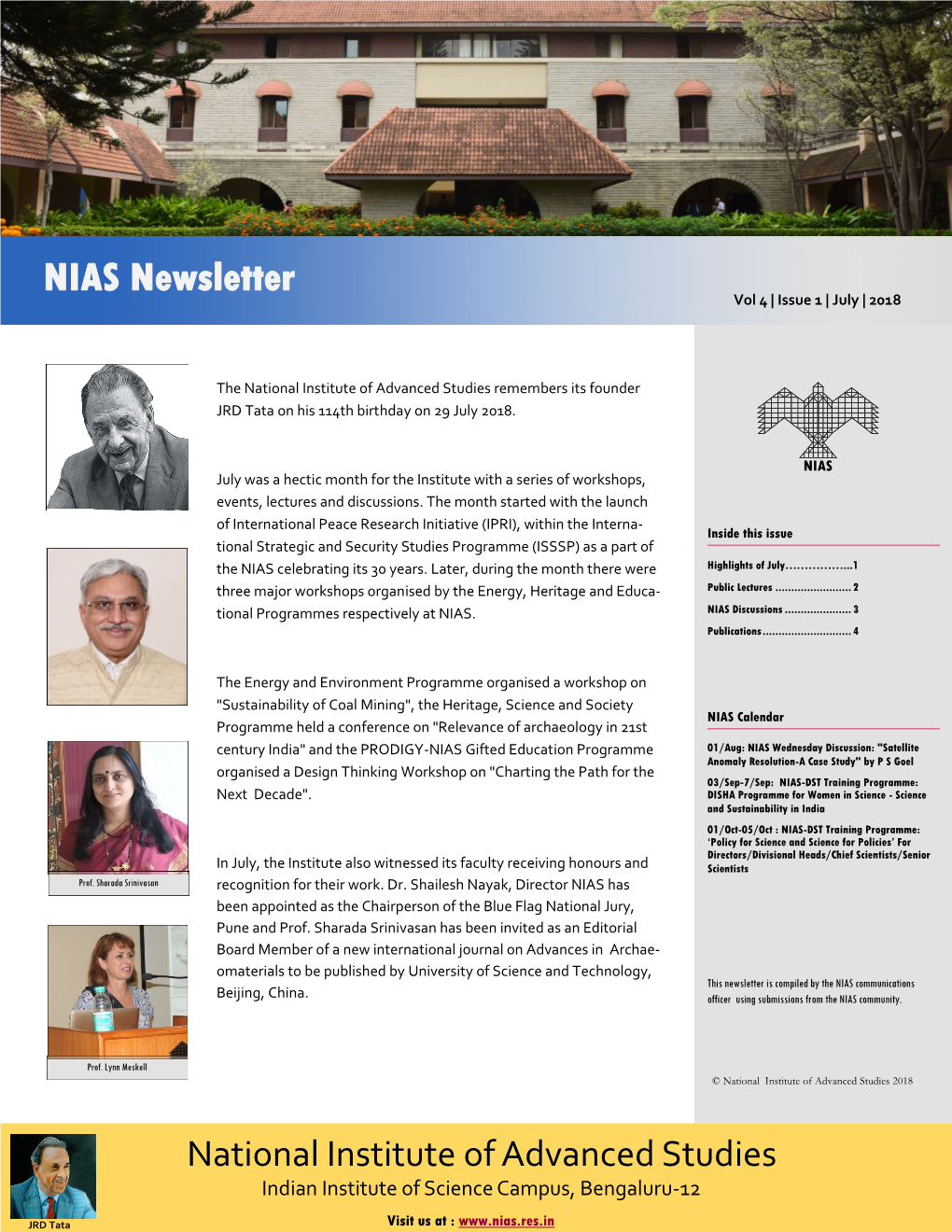 NIAS Newsletter Vol 4 | Issue 1 | July | 2018