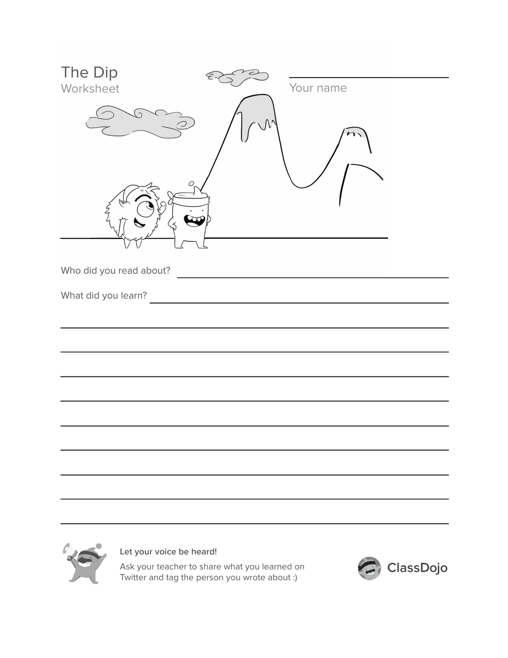 The Dip Worksheet Your Name