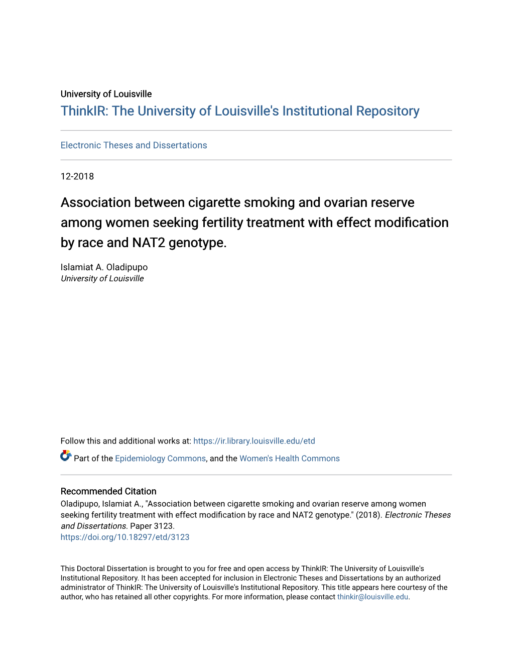 Association Between Cigarette Smoking and Ovarian Reserve Among Women Seeking Fertility Treatment with Effect Modification by Race and NAT2 Genotype