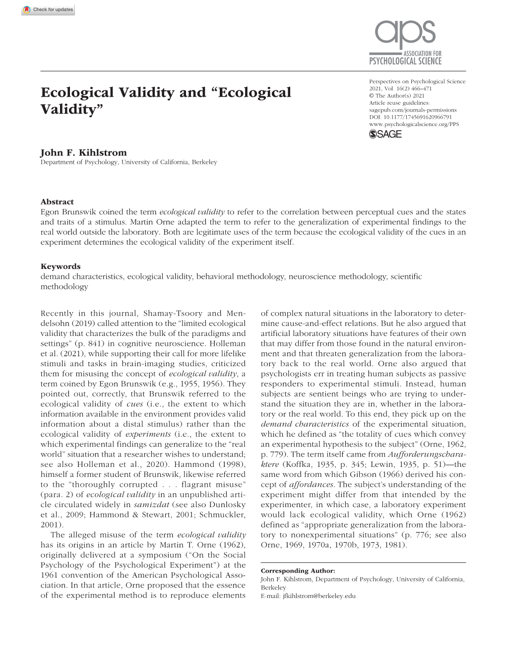 Ecological Validity Research-Article9667912021