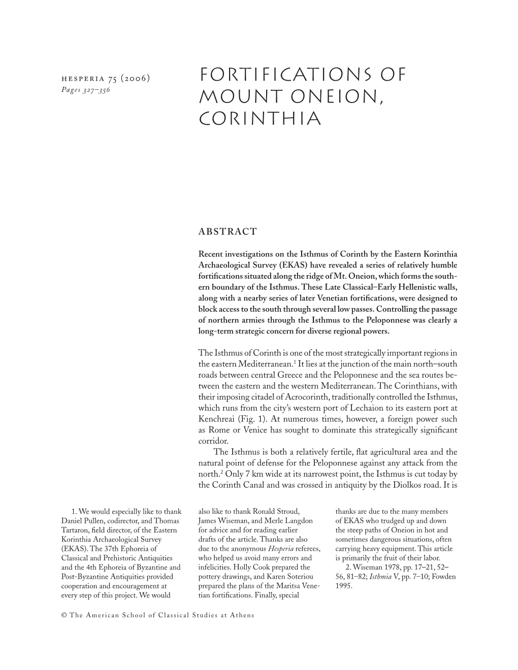 Fortifications of Mount Oneion, Corinthia 329