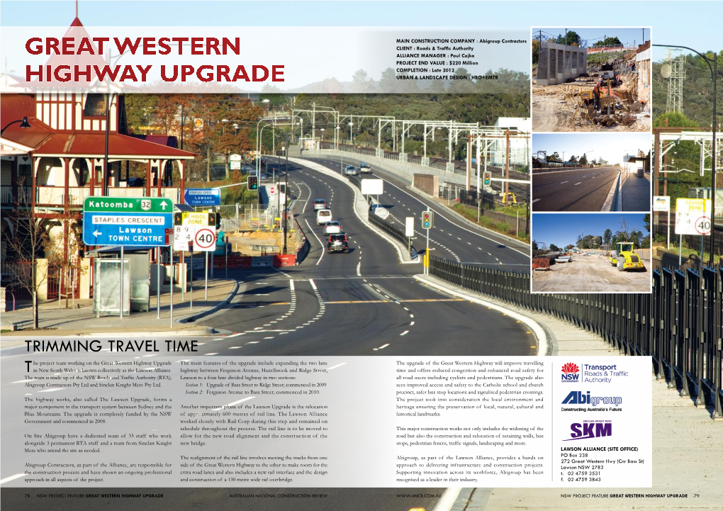 Great Western Highway Upgrade