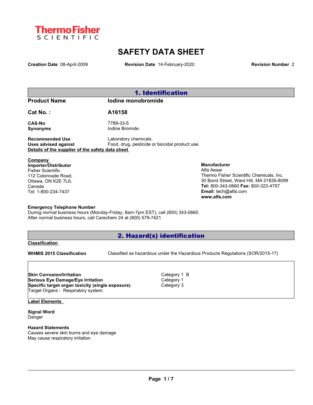 Safety Data Sheet