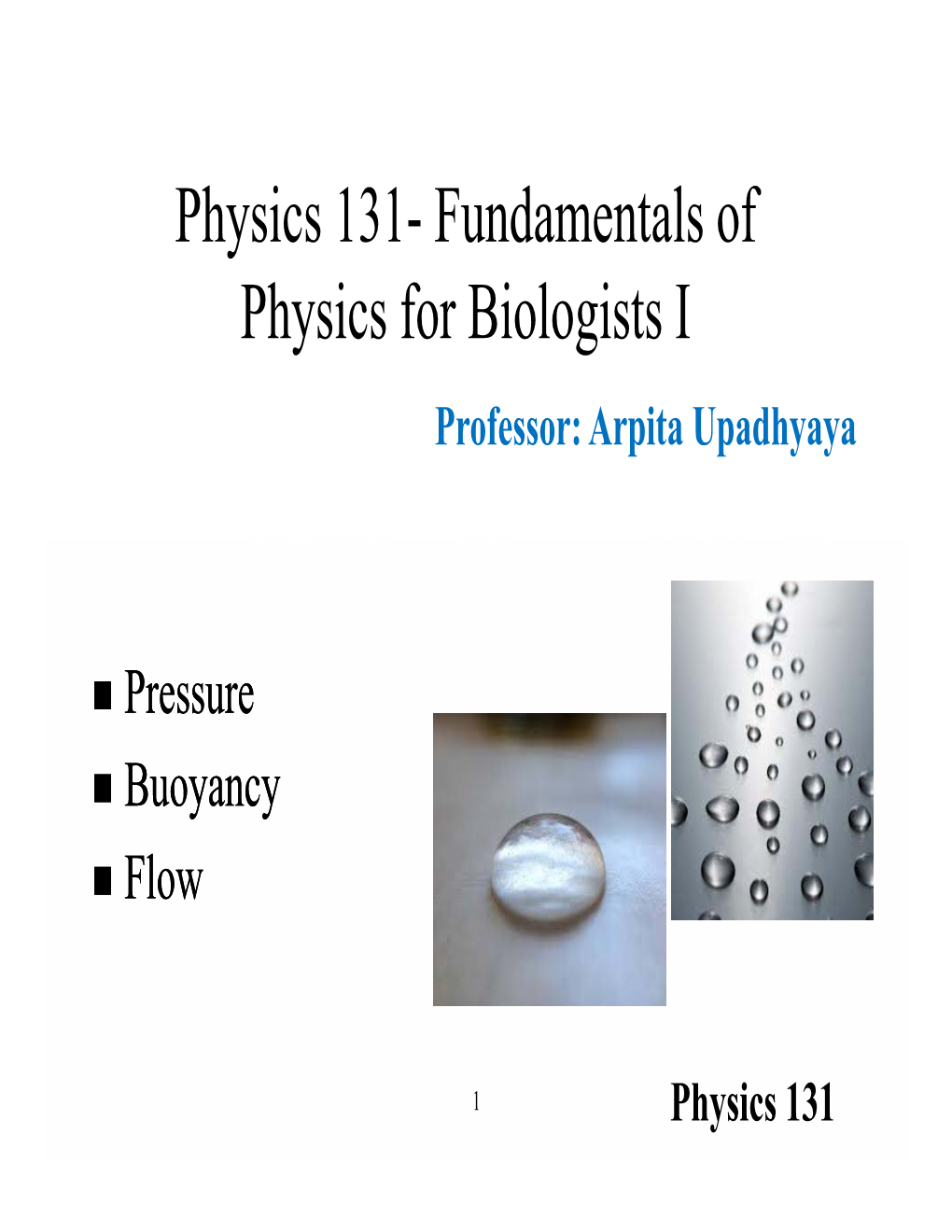 Fluids: Buoyancy, Surface Tension