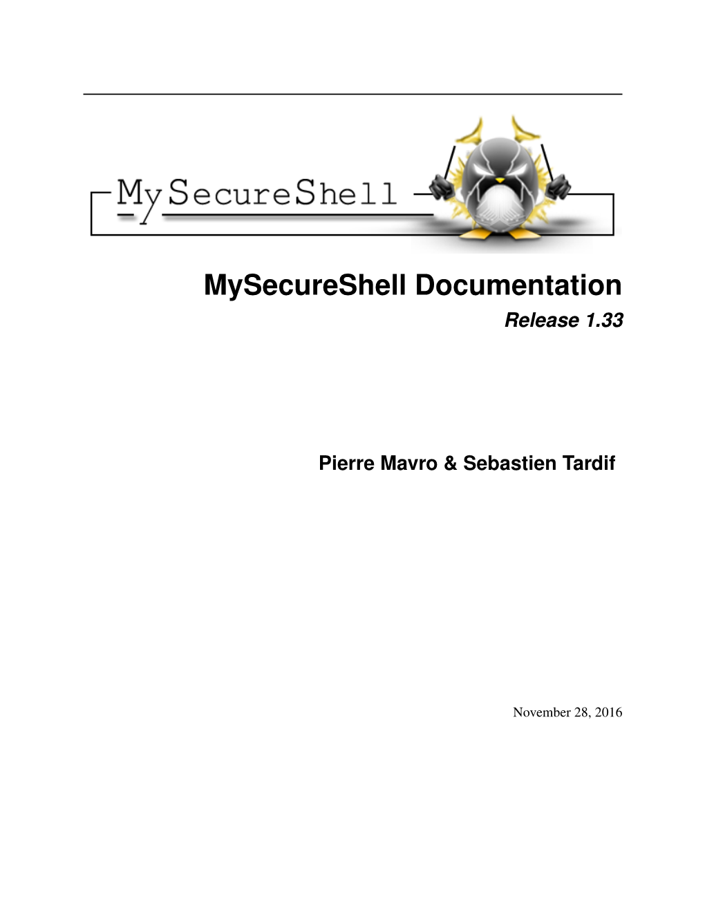 Mysecureshell Documentation Release 1.33 Pierre Mavro