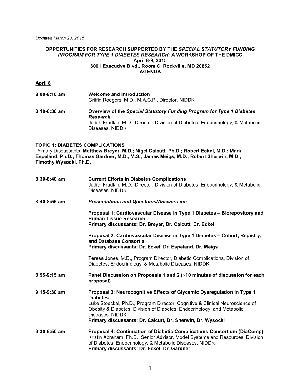 DMICC Agenda for April 8-9, 2015