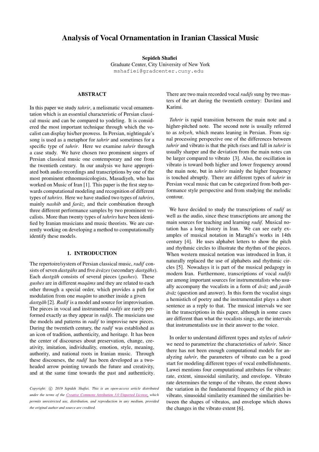 P3.4. Analysis of Vocal Ornamentation in Iranian Classical Music