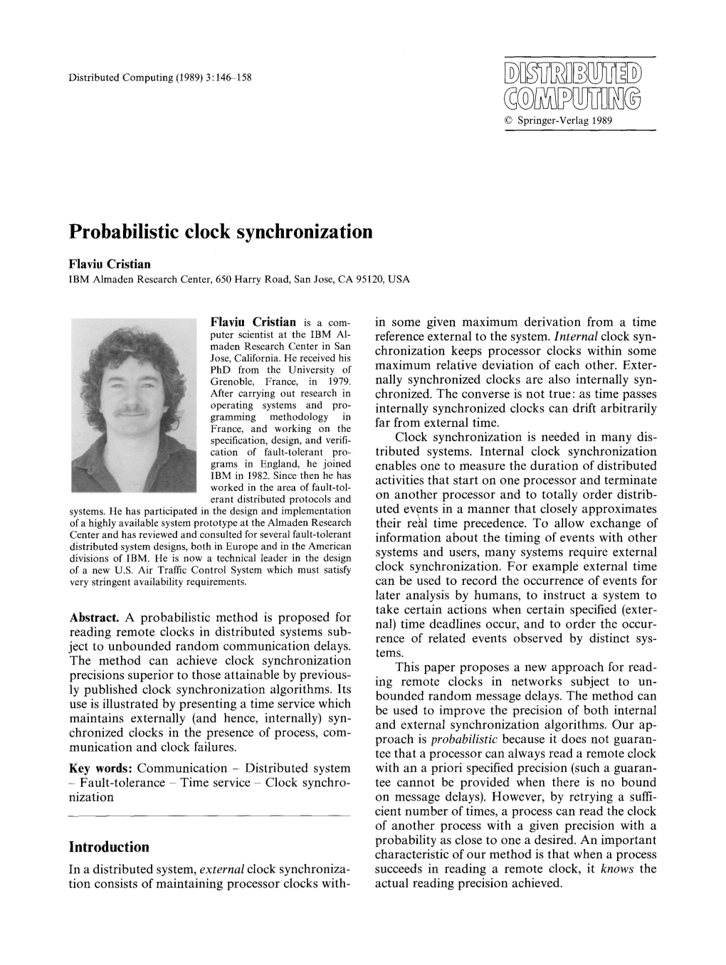 Probabilistic Clock Synchronization