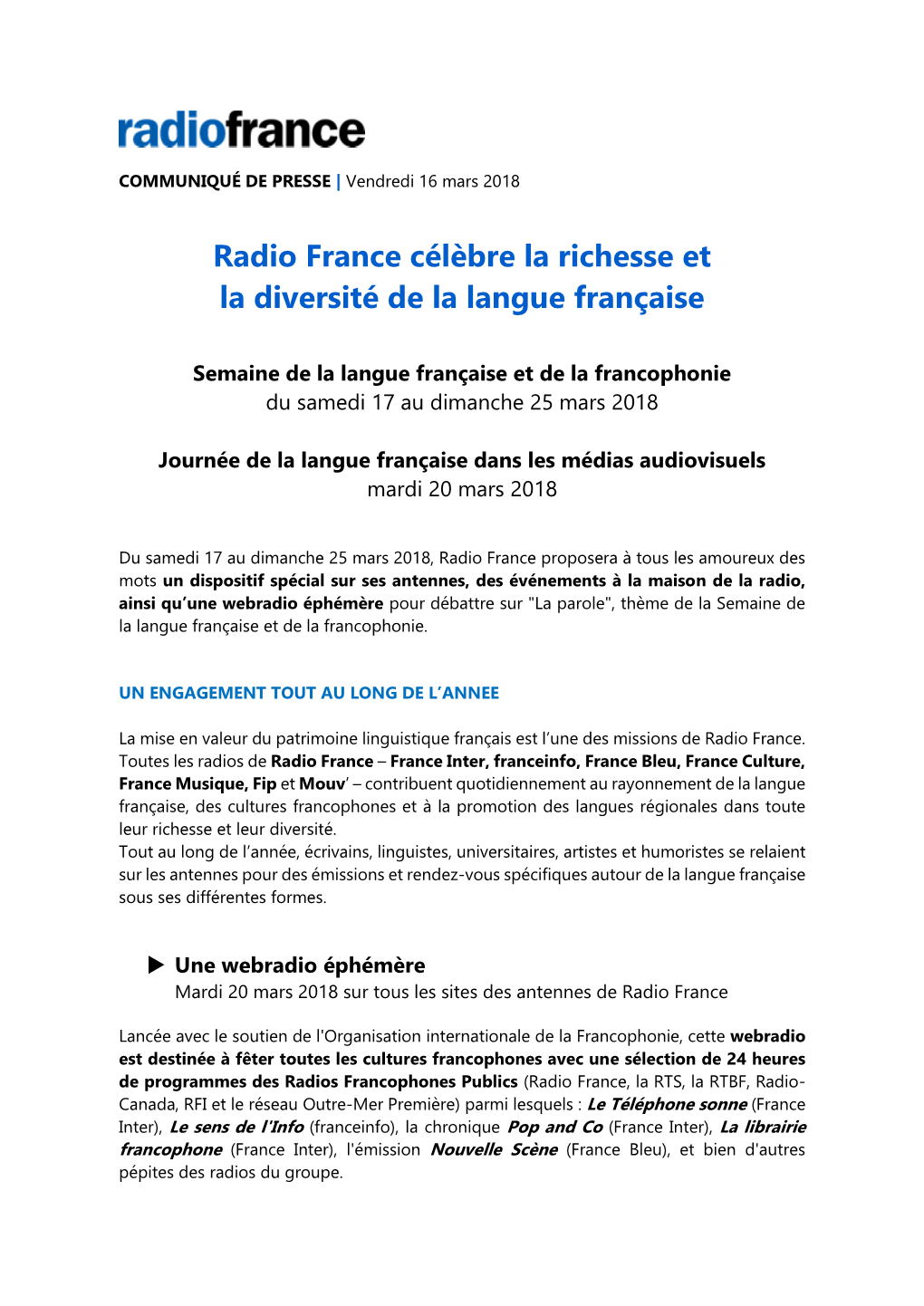 Radio France Célèbre La Richesse Et La Diversité De La Langue Française