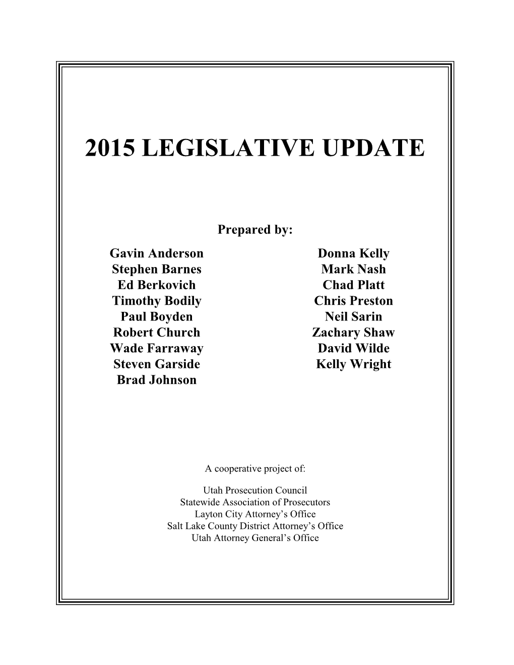 2015 Legislative Update