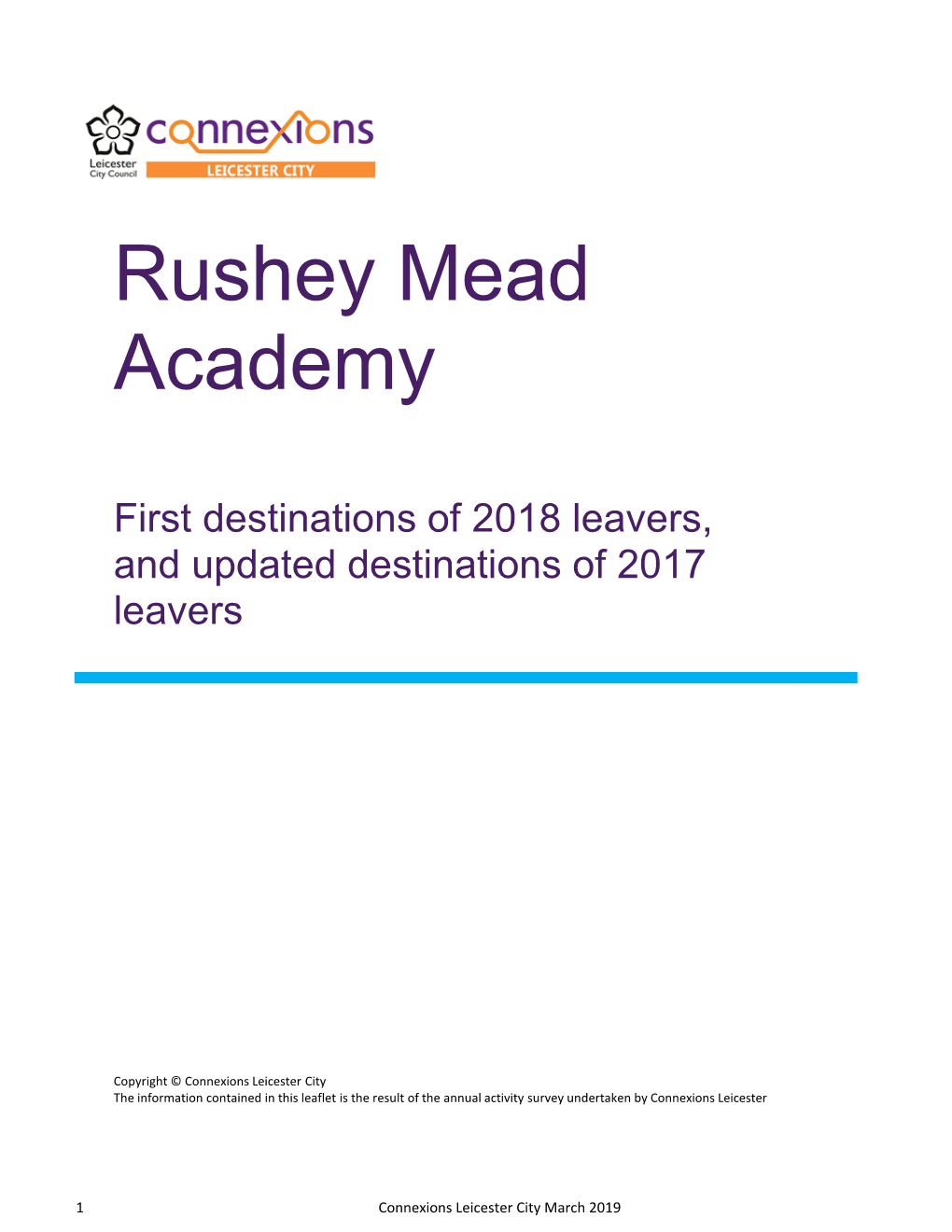 Rushey Mead Academy Destinations 2018