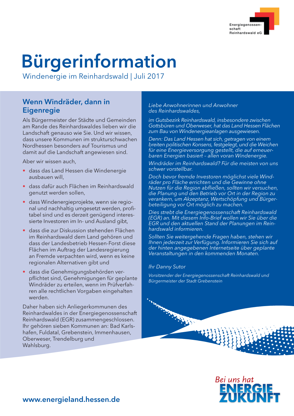 Bürgerinformation Windenergie Im Reinhardswald | Juli 2017