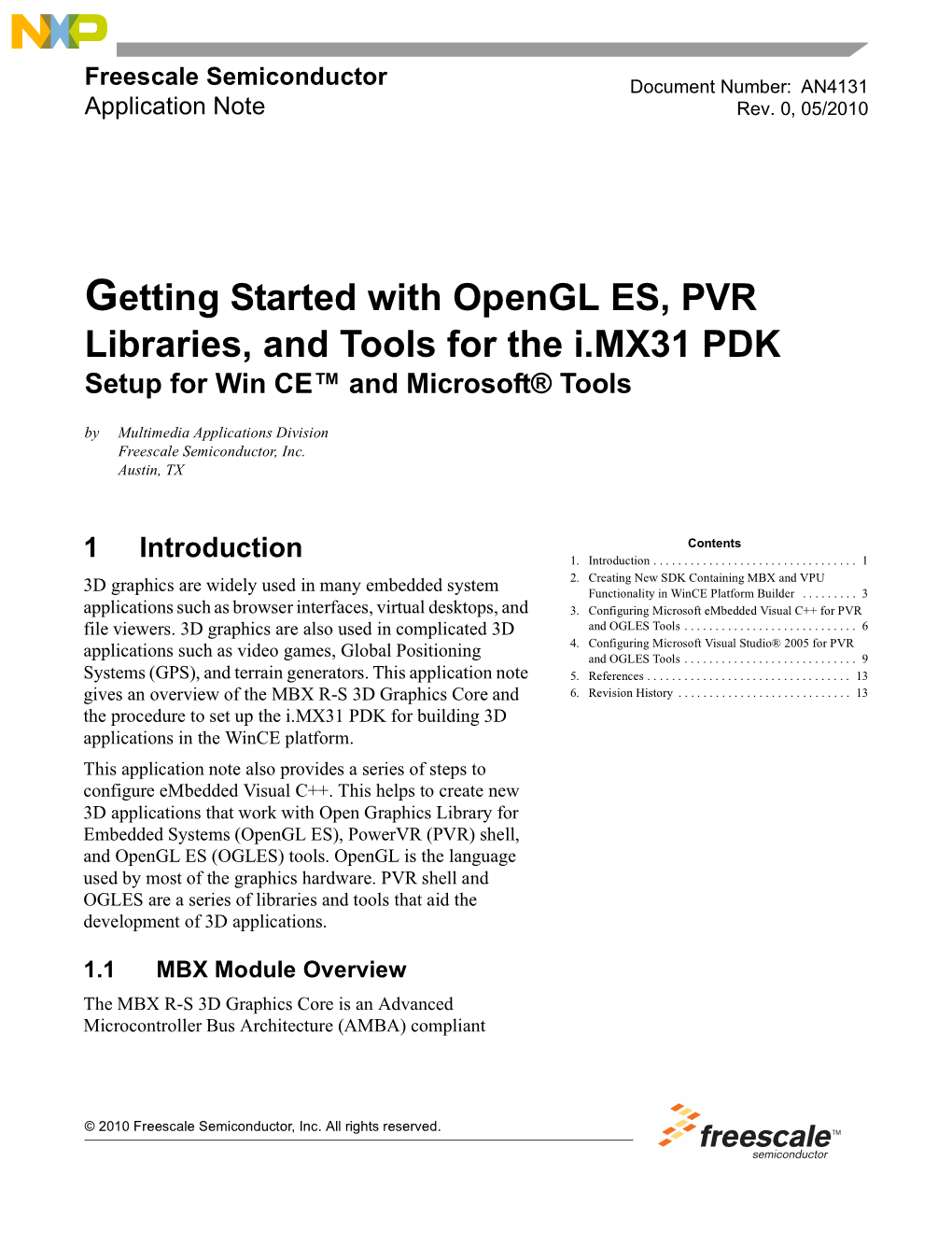 Getting Started with Opengl ES, PVR Libraries, and Tools for the I.MX31