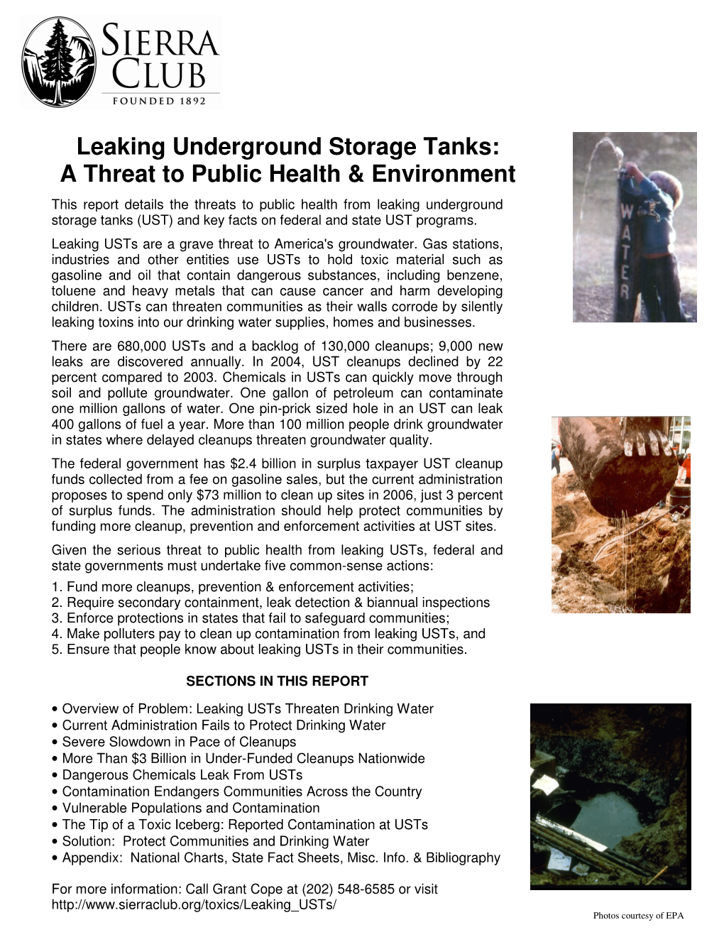 Leaking Underground Storage Tanks: a Threat to Public Health