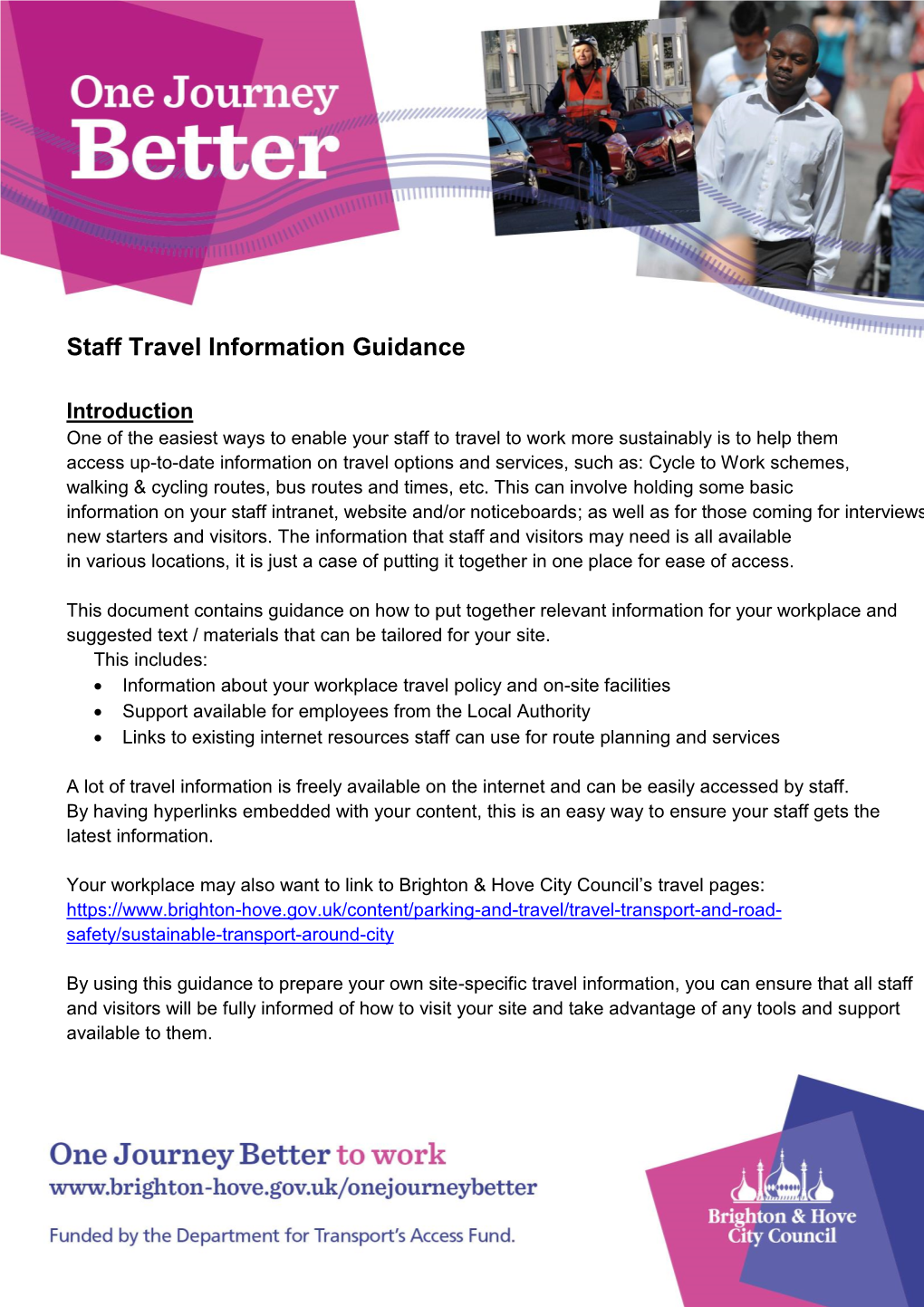 Staff Travel Information Guidance