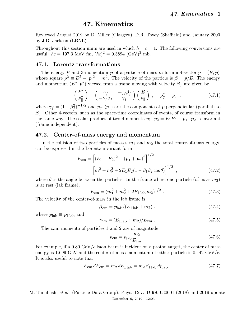 47. Kinematics 1 47