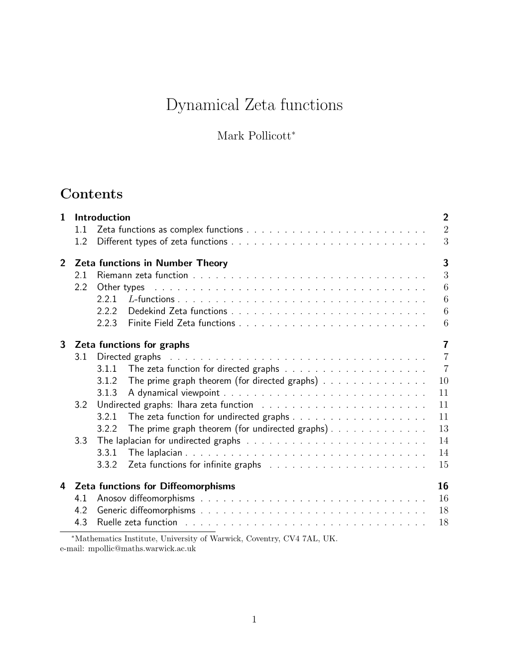 Dynamical Zeta Functions