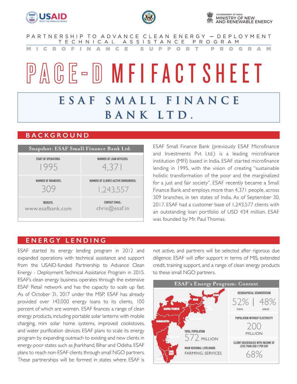 PACE-D MFI Fact Sheet- ESAF