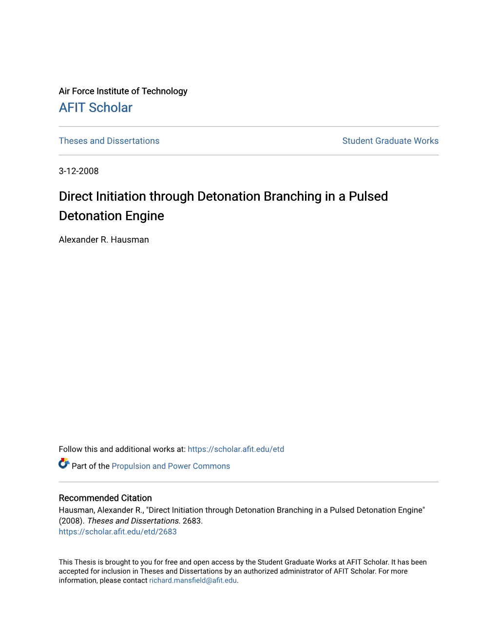 Direct Initiation Through Detonation Branching in a Pulsed Detonation Engine