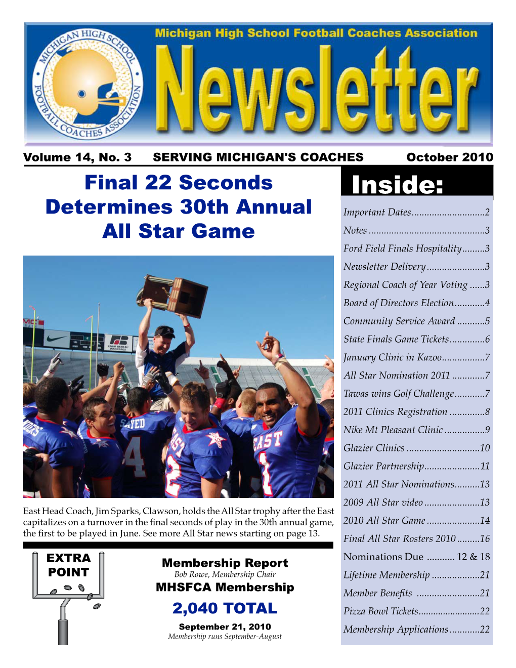 Inside: Determines 30Th Annual Important Dates