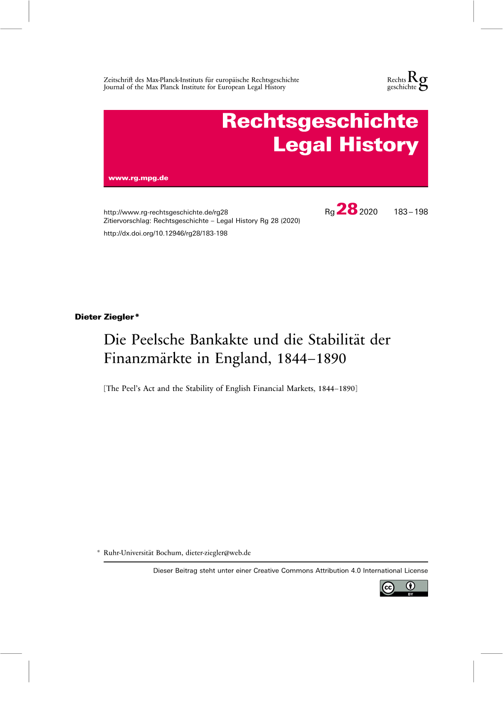 Rechtsgeschichte Legal History