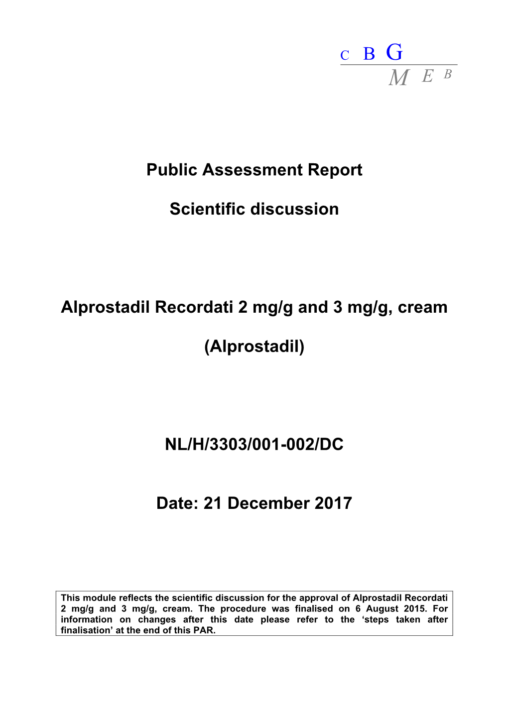 Public Assessment Report Scientific Discussion Alprostadil Recordati 2