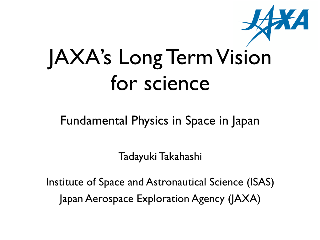 Fundamental Physics in Space in Japan