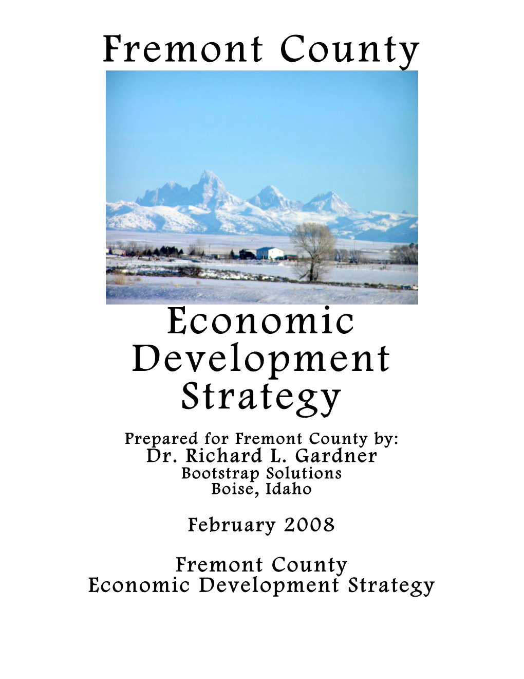 2008 Fremont County Economic Development Strategy