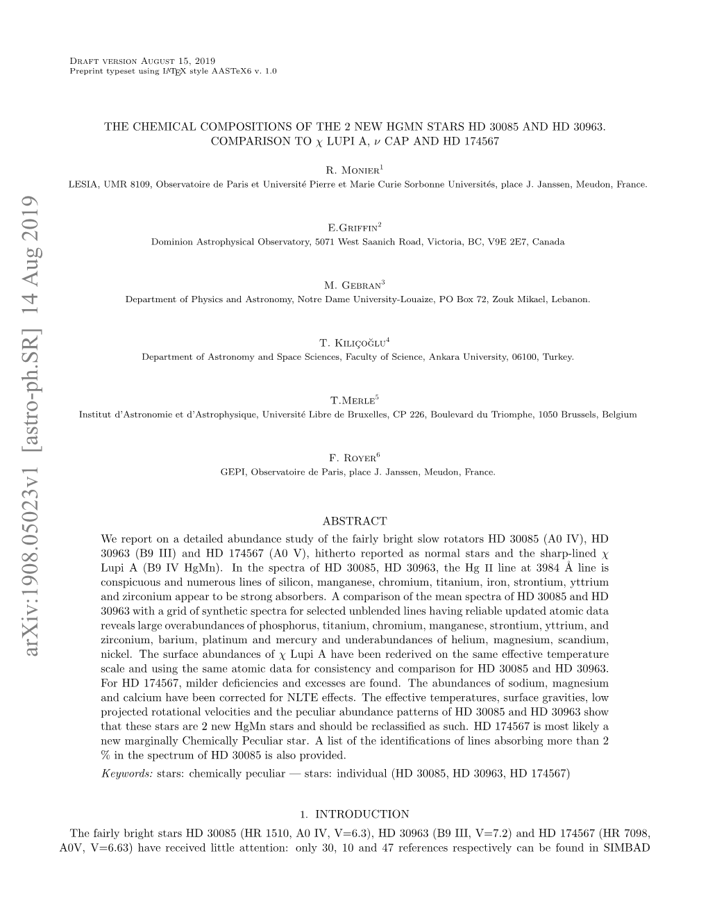 The Chemical Compositions of the 2 New Hgmn Stars HD 30085 and HD